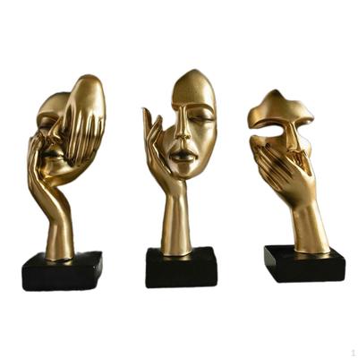 3 Piezas Estatuas Pensador Esculturas de Arte Abstracto Adornos de Mesa Regalos de Cumpleaños Decorativo de Sobremesa