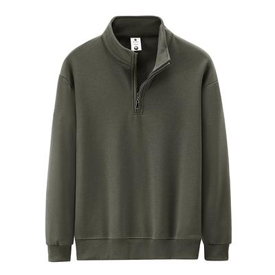 Half-Zip Sweatshirt Herren Herbst Neu Trendy Pullover Stehkragen Einfarbig Lässig Mode Sweatshirt Trend