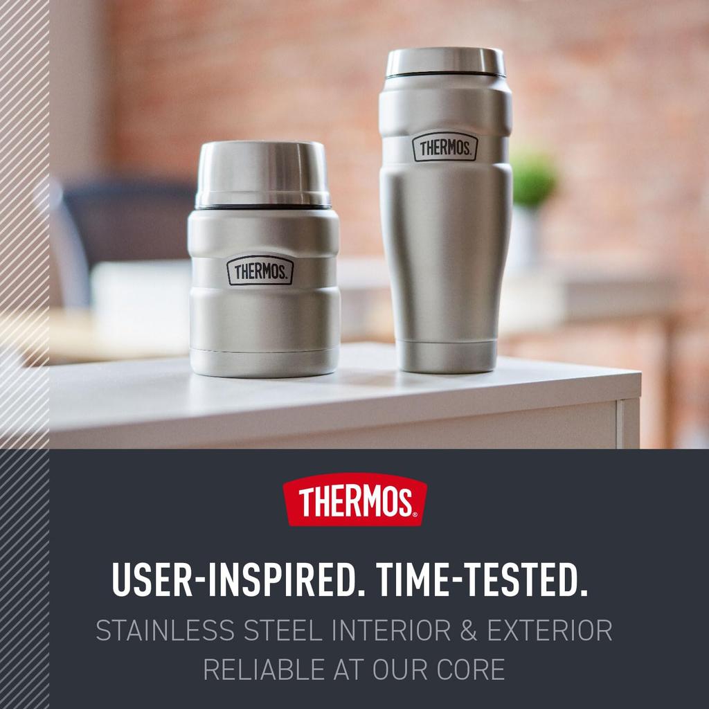 Thermos Stainless Steel King Silver Food Jar (0.45L) Insulated (Silver)