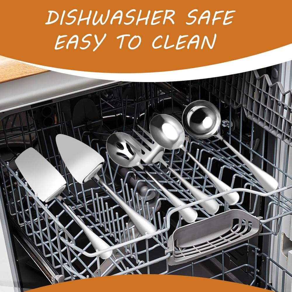 6Pcs/Set Utensils Premium Stainless Steel Reusable Cutlery Set for Weddings Party Kitchen Restaurants Kitchen Dinnerware Set