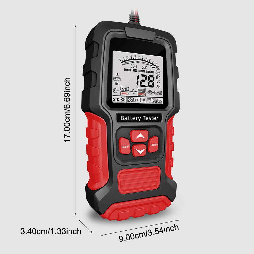 3AH - 200Ah Lead-acid Battery Test LCD Digital 12V 24V Measurement Diagnostic Tool Car Battery Tester for Vehicle Truck Motorcycle SUV