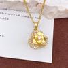 Necklace Rotatable Sun Flower Necklace Accessories Copper Plated Real Gold Color Retention Trendy Fashion Versatile Clavicle Chain