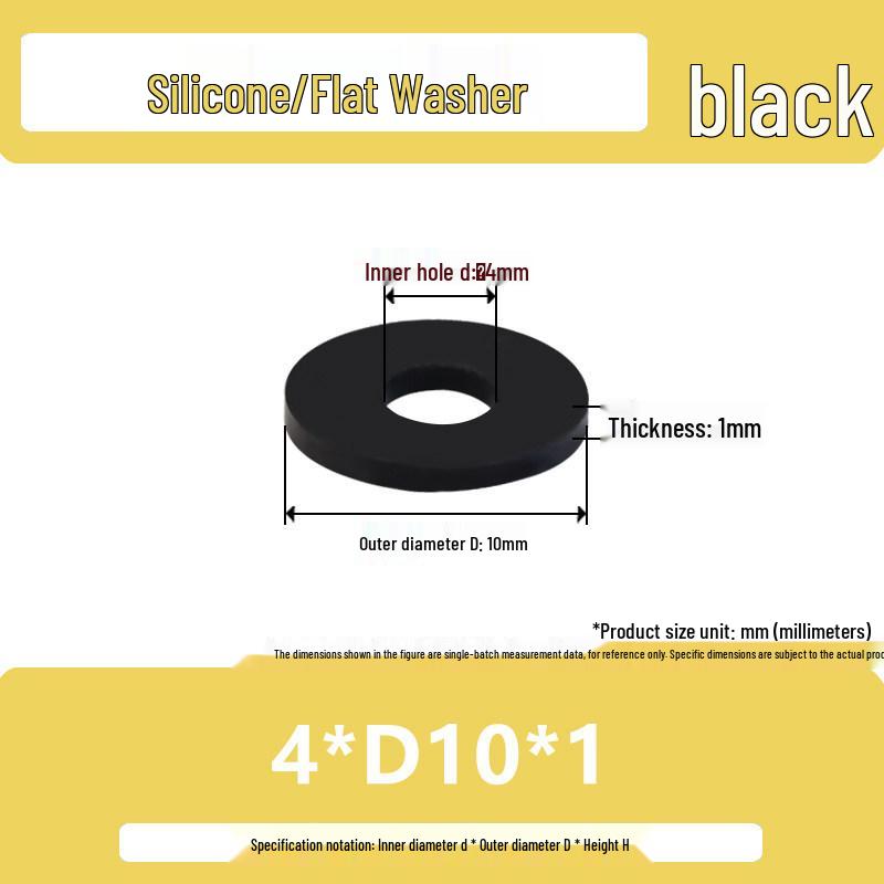 Shock-Absorbing Silicone Washer Pad Gasket – Soft Rubber Flat Sealing for M4, M5, M6, M8, M10.