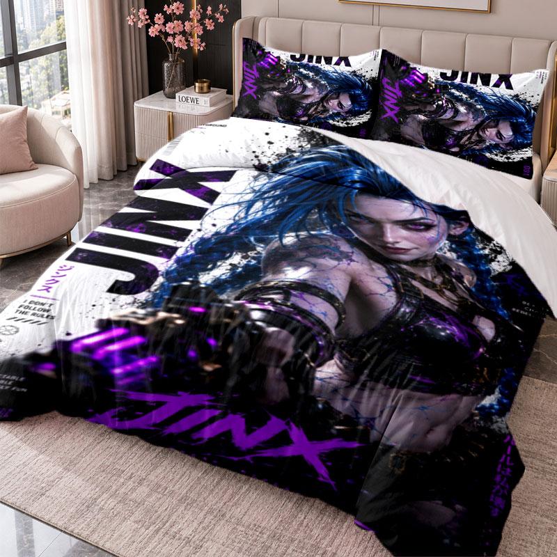 League of Legends 3Pcs Bedding Set Duvet Cover With Two Pillowcases For Bedroom Home Decoration