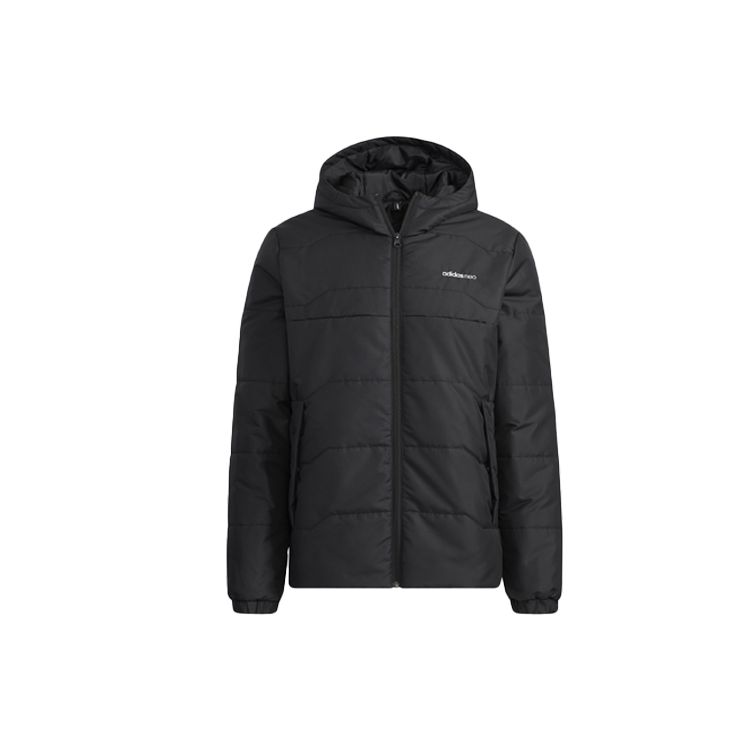 Adidas Neo Essentials Regular Fit Water Repellent Hooded Puffer Jacket Men Black H45236 M