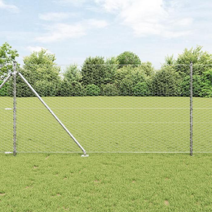 Clôture Hexagonale vidaXL 1,4x25 m Acier Galvanisé 3353386