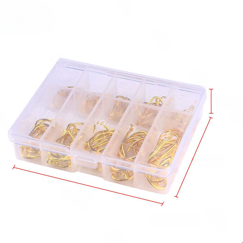 100-500pcs Lure Hook Set with Ise Ni Barb Single Hooks and Tubes In Box