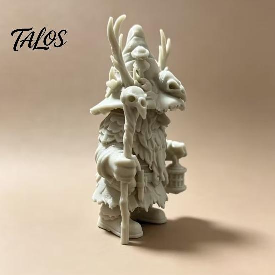 Dwarf Wizard Figurine, 3D Printed Fantasy Mage Statue, Forest Sorcerer Decor for Desk Shelf, Easter Gift for Collectors Board Game Fans