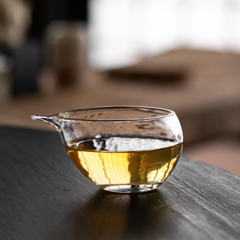 Japanese Style Handmade 160ml Hammer Eagle Beak Glass Tea Pitcher Fair Mug Kungfu Tea Set ChaHai