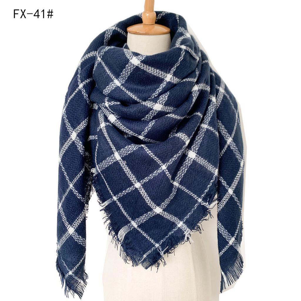 Factory Direct Sales Foreign Trade Autumn/winter New Neck Scarf, Imitation Cashmere Acrylic Black Beige Plaid Square Scarf, Women's Shawl