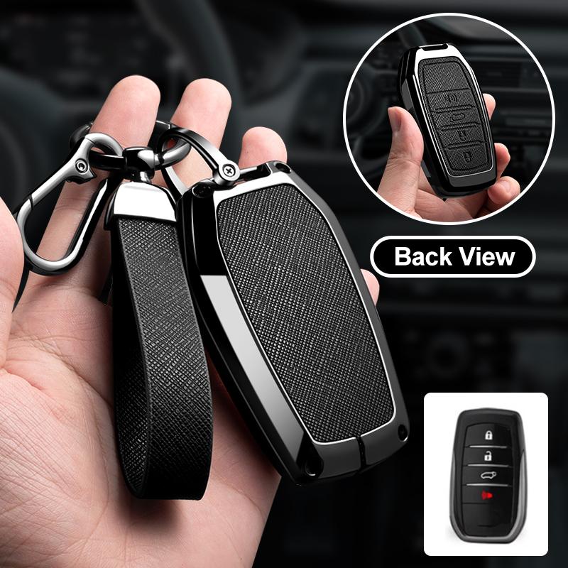 Zinc Alloy Car Key Case Cover For Toyota CHR Hilux Fortuner Land Cruiser 200 Camry Corolla Crown RAV4 Highland Accessories