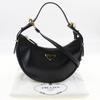 Prada Arche Shoulder Bag 1BC194 2WAYShoulder Hobo Bag Black Calfskin Women Used