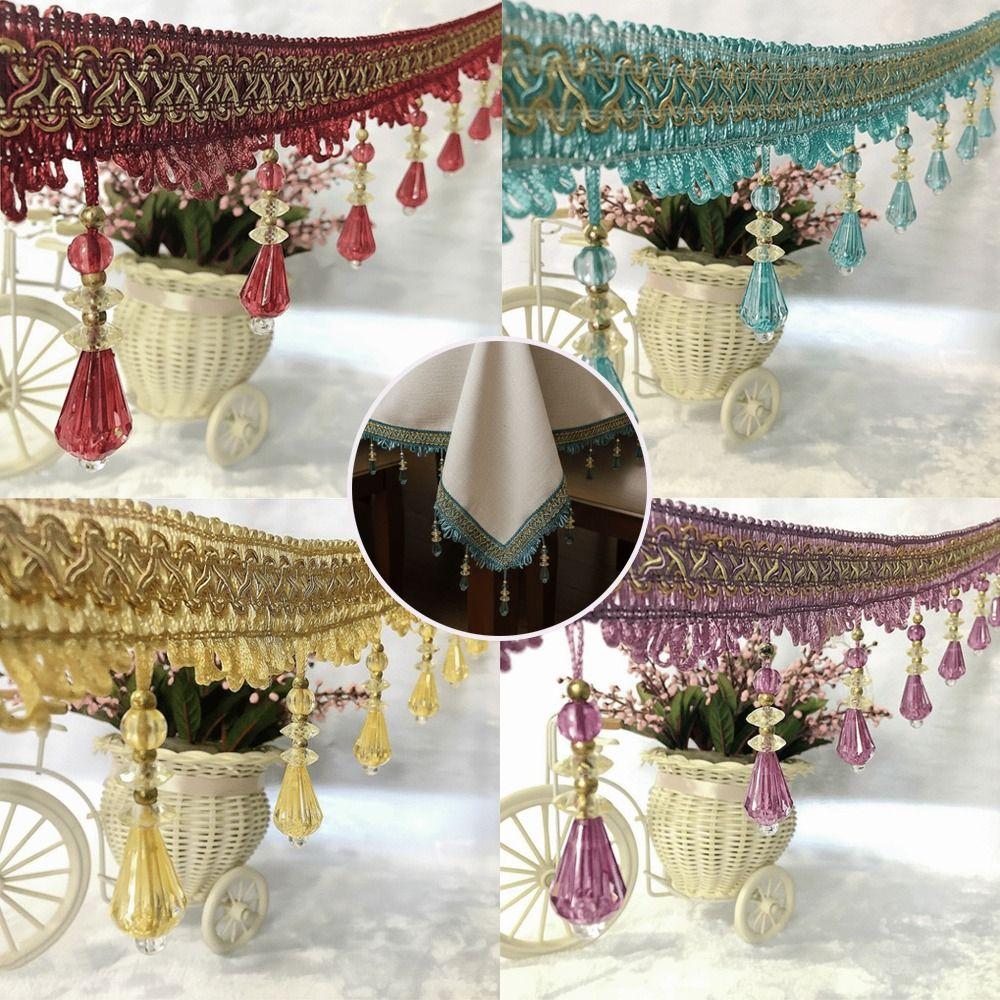 12M Droplet Shape Tassel Lace Trim Woven Texture Lace Trim Ribbon  Home Decoration