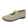 Shoes Women's Spring and Autumn Flat Bottom Mom Shoes Casual Breathable Women's Hollow Flying Weaving