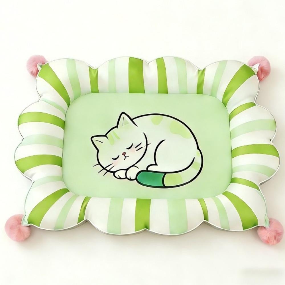 Double-Sided Ice Silk Pet Bed Wear-Resistant Dog Sleeping Mat Cute Pet Cooling Mat Hot Weather