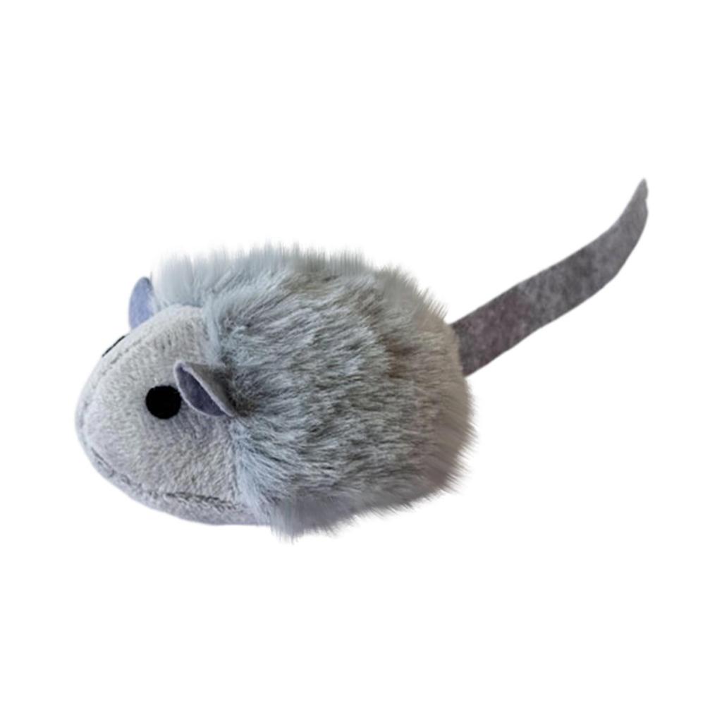 Plush Cat Toy Mouse Interactive Soft Stuffed Small Pet Toy with Sound for Cat Chewing and Playing Indoor Entertainment