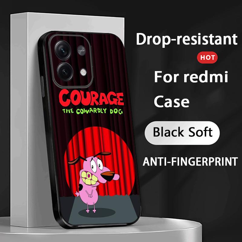 

Courage the cowardly dog classic anime Phone Case For Redmi Note 14 13 12 11 Pro Plus S 5G 14C A3 Soft Black Phone Cover Redmi Note 11 Pro 4G