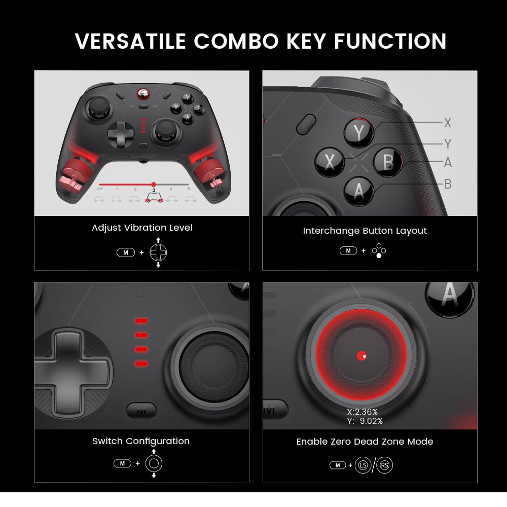 GameSir Cyclone 2 Bezdrátový TMR Elektromagnetický Joystick Spínač s Hallovým efektem Gyroskopický Herní Ovladač pro Více Platforem Ovladač a Spouště, 6-osý