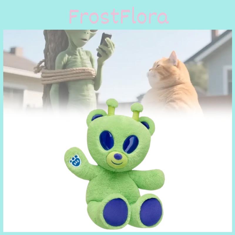 Alien Bear Green Cute Cartoon Plush Toy Durable Short Childhood Collection Doll