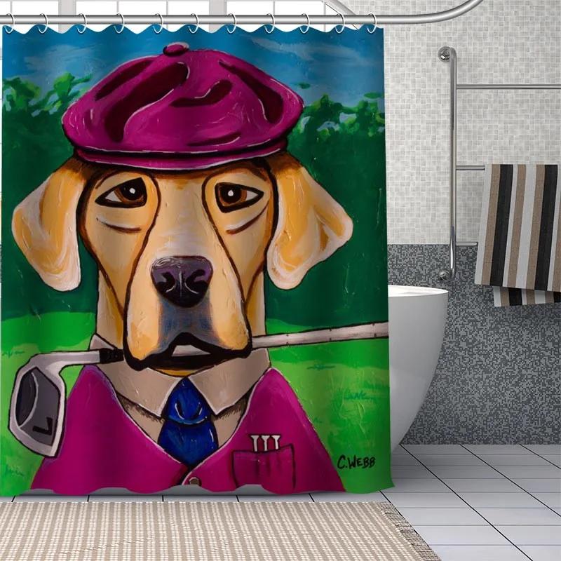 Dachshund Custom Pattern Polyester Bath Curtain Waterproof Shower Curtains Geometric Bath Screen Printed Curtain For Bathroom