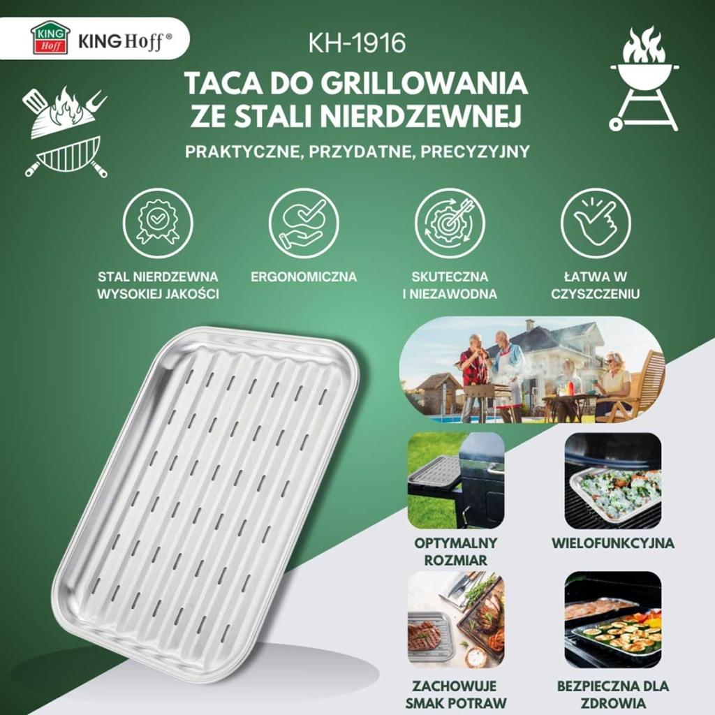 STEEL TRAY 34x24.5cm FOR KINGHOFF KH-1916 GRILL