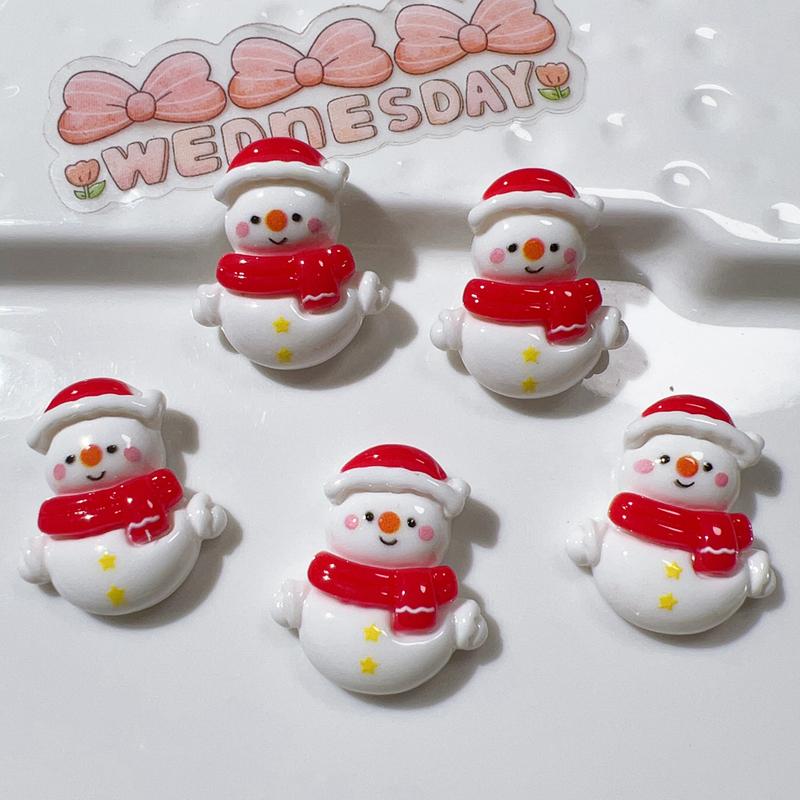10 Pcs Cute Cartoon Christmas Deer Cookie Man Snowman Resin Scrapbook Diy Jewelry Wedding Children Gift Hairpin Accessories A57