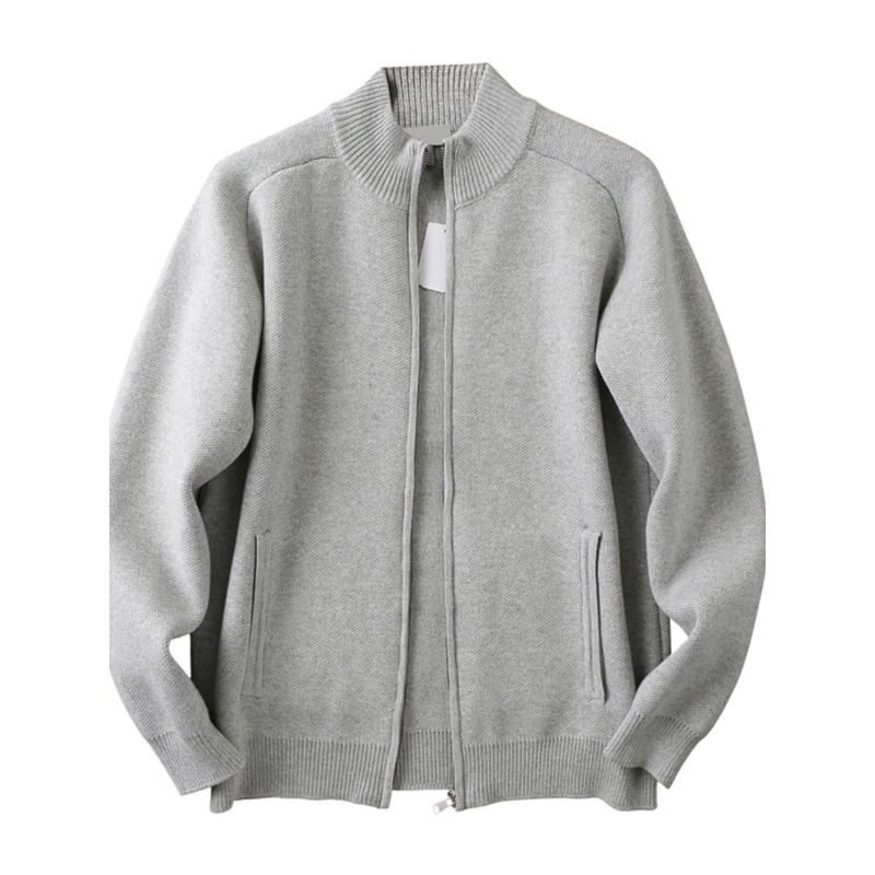 Foreign Trade Original Order Balance Cargo with Logo Cut off Fall and Winter New Arrival Men Pure Cotton Casual Cardigan Knitting Sweater Outwear