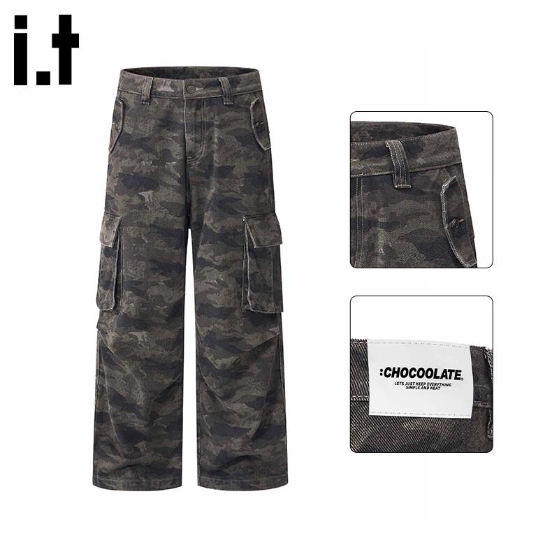 

CHOCOOLATEit Men s Camouflage Cotton Straight-Leg Cargo Jeans L