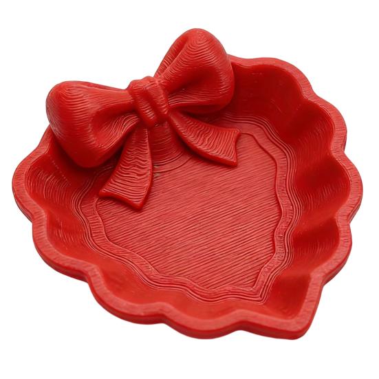 3D Printed Bow Jewelry Tray, Heart Shape Ring Dish, Entryway Table Trays, Decorative Trinket Dish, Jewelry Organizer Tray for Rings Necklaces