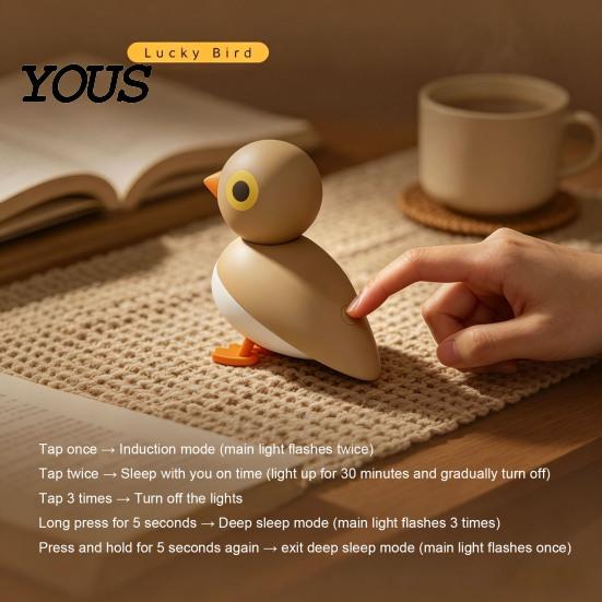 Lucky Bird Night Light Magnetic Light, Motion Sensor Wall Lamp with USB Soft Eye-protecting Charging, Stick On Cordless Closet for Hallway,