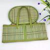 Eco-friendly Elliptical Bamboo Basket Handheld Foldable Storage Basket  Outdoor