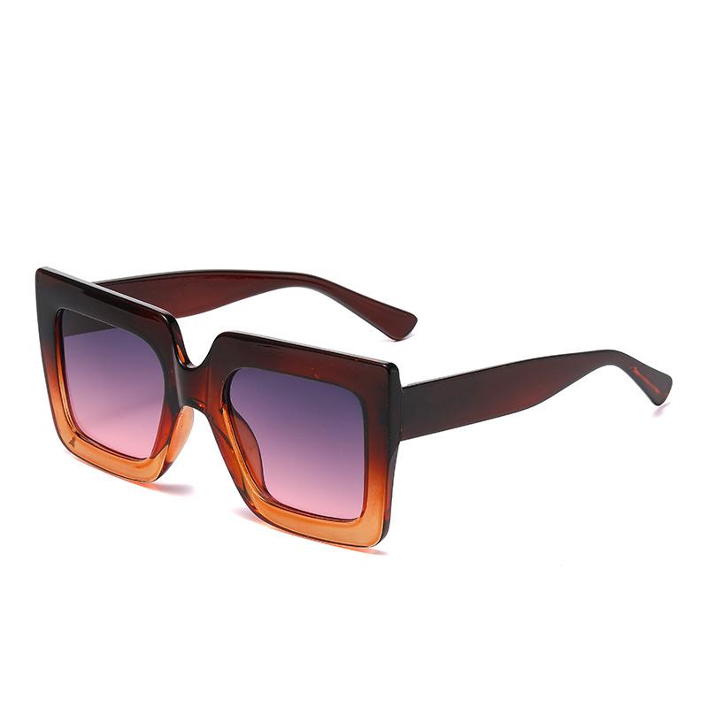 New Fashion Sunglasses Women Trendy Large Frame Two Color Splicing Sun Glasses Men Outdoor Beach Sunshade Eyewear Uv400
