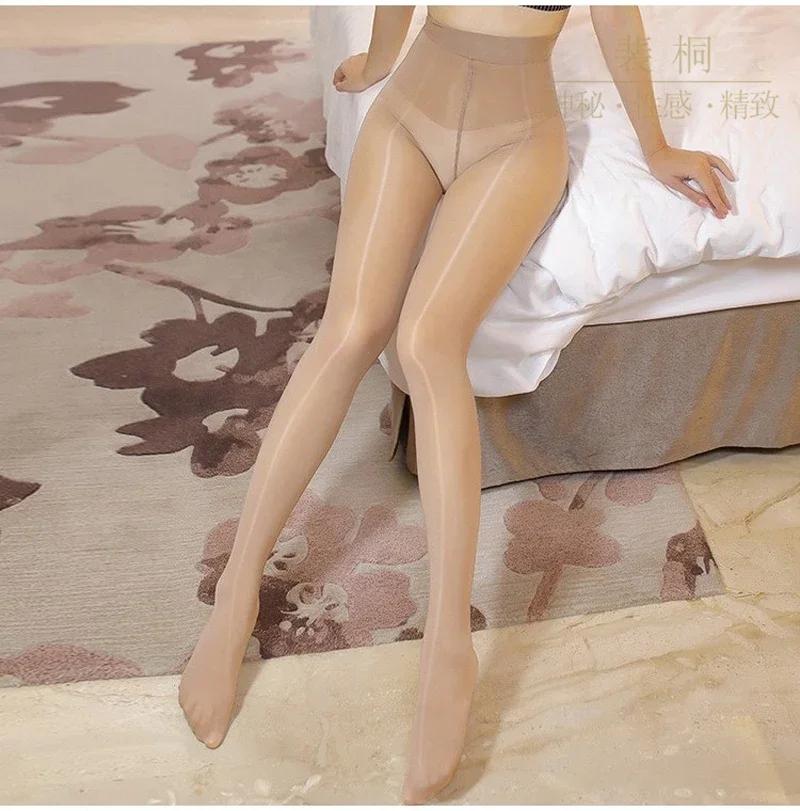

Sexy Horse Oil Tight High Elastic Stockings Mask Steel Stockings Lady Satin Shiny Ultra-Thin Long Socks Pantyhose One Size
