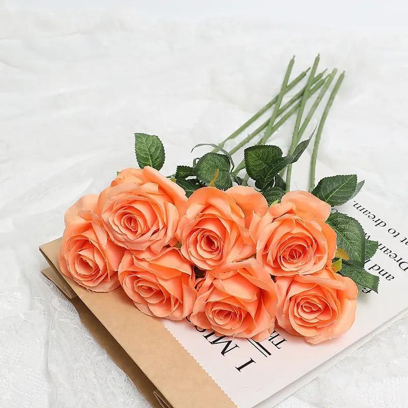 3/5Pcs Artificial Rose Flowers Bouquet For Home Room Decor Bridal Wedding Bouquet Centerpieces Flower Garden Floral Arrangement