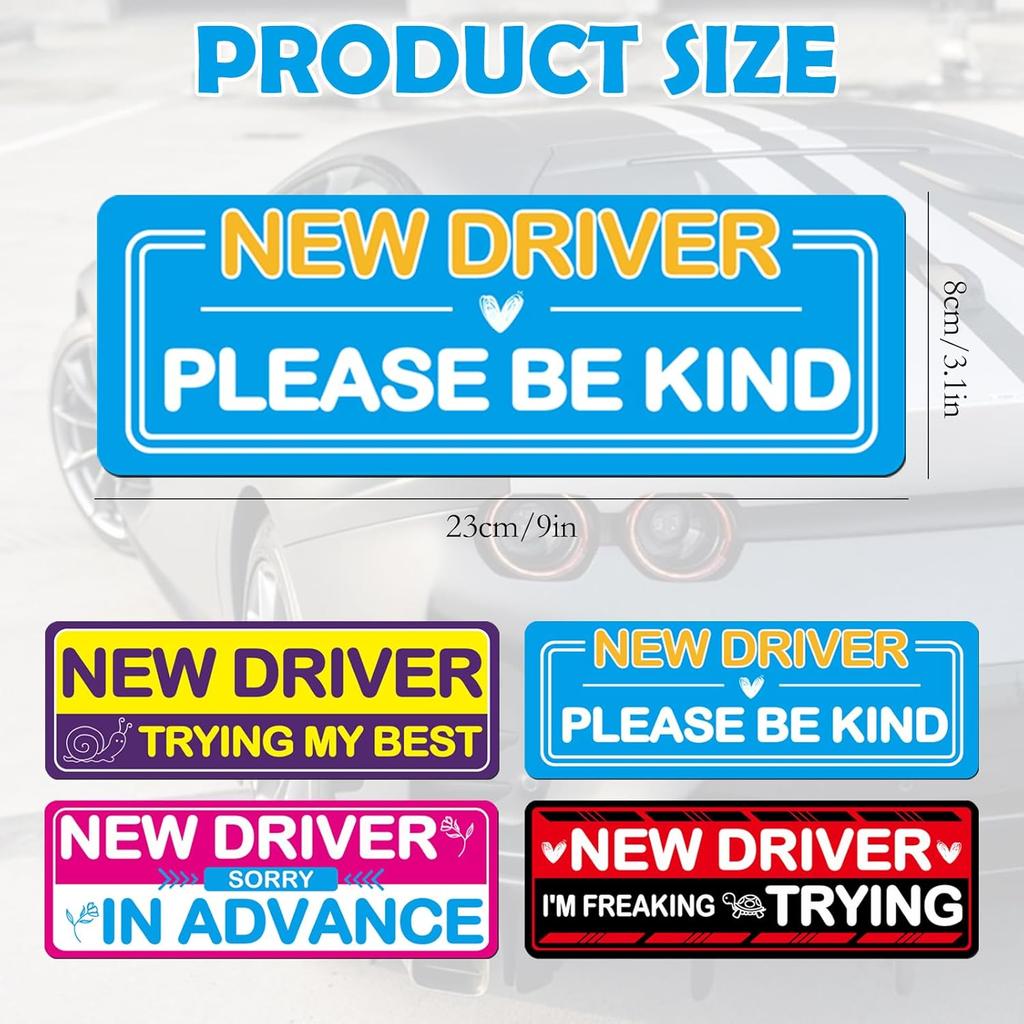 4Pcs Student Driver Magnetic Car Stickers For Beginners, New Magnetic Student Driver Stickers Signs For Car, Bumper Safety Decoration Supplies,