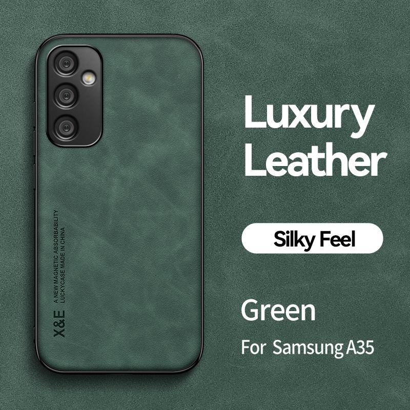 For Samsung Galaxy A35 5G Case Luxury Magnetic Holder Leather Phone Case For Samsung A35 A 35 35A SM-A356E Shockproof Back Cover