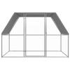 VidaXL Poulaillerr, Cage à Poulet avec Porte Verrouillable, Enclos pour Poules avec Toit Extérieur, Argenté et Gris 3x2x2 m 155889