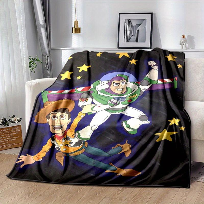1pc,Toy Story Buzz Lightyear & Woody Space Adventure Blanket, Couch, Outdoor, Gift Idea, Flannel Blanket, Bedroom, Living, Travel, Camping, Car Use