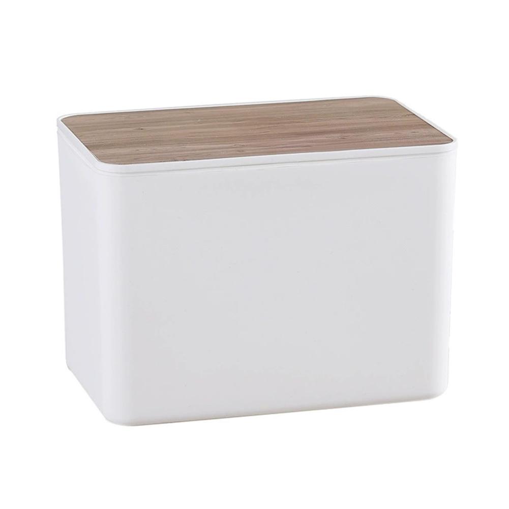 

Flip Top Tissue Box for Bathroom Living Room Office and Restaurant Plastic Container for Wet Wipes and Tissue Storage White-B