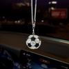 1x Bling Rhinestone Football Car Pendant, Crystal Soccer Rearview Mirror Hanging Ornament,6 Colors