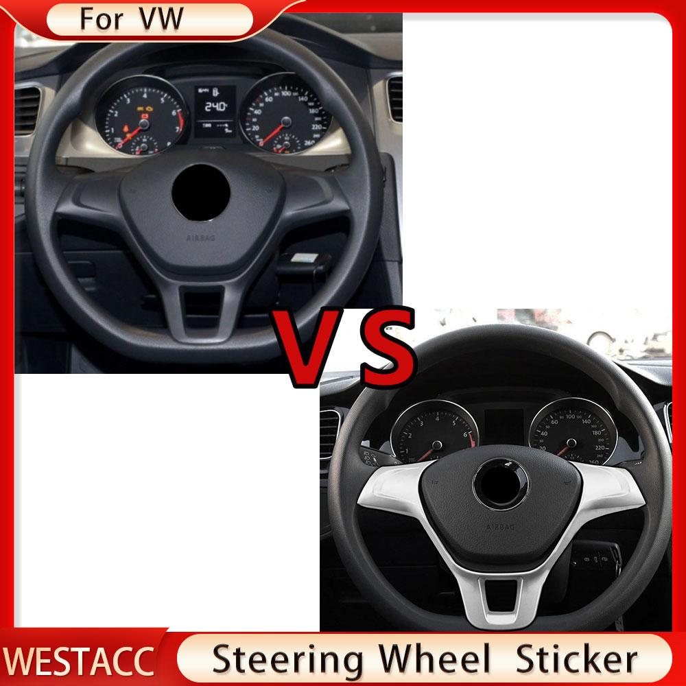 ABS Chrome Car Steering Wheel Cover Sticker Trim for Golf 7 GTI MK7 Jetta MK6 2015- Polo 2017-