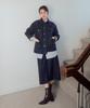 Lee Women Linen Midi Denim Skirt Indigo Raw