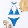 New nylon light bikini women's sexy split swimsuit solid color design women