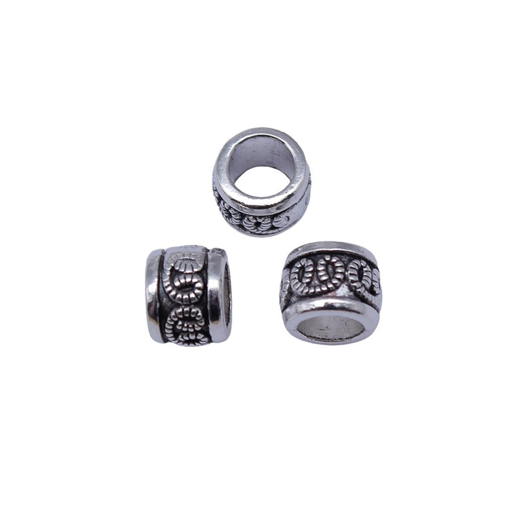 Multi Color Spacer Beads Ornate Metal Big Hole Beads For Jewelry Projects