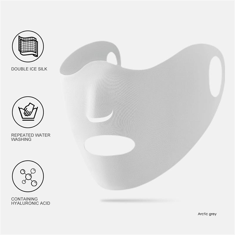 

1 шт. Маска от солнца из ледяного шелка, женская дышащая тонкая секция, тип с петлями за уши, спортивный солнцезащитный шарф для альпинизма серый