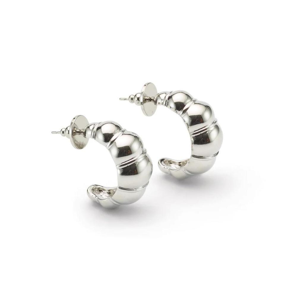 Chic Luxury Irregular C-Shaped Croissant S925 Silver Stud Earrings - Unique European & American Style