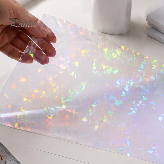 Holographic Vinyl for DIY Projects 2PCS Laminating Film, with Rainbow Shimmering Effect, Waterproof Festive Effect Sheets Scratch-Proof Precoated