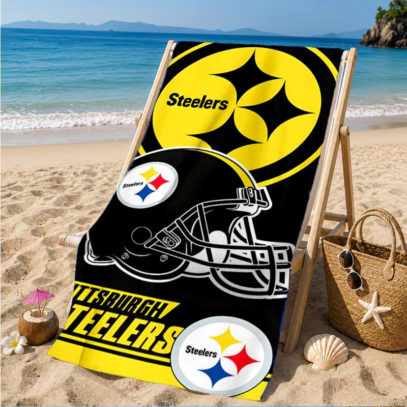 Asciugamano da Spiaggia Pittsburgh Steelers, Asciugatura Rapida, Facile da Curare, Adatto Sia per il Fitness che per le Vacanze al Mare, Essenziale Sportivo