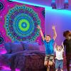 Vibrant Mandala Boho Tapestry Wall Hanging Decoration Psychedelic Ethnic Bohemian Print For Living Room Bedroom Festival Decor