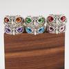 New Vivid Cute Cat Eyes Owl Ring Resizable Design Men Women  Wedding Fingle Accessories Vintage Silver Color Open Rings Jewelry
